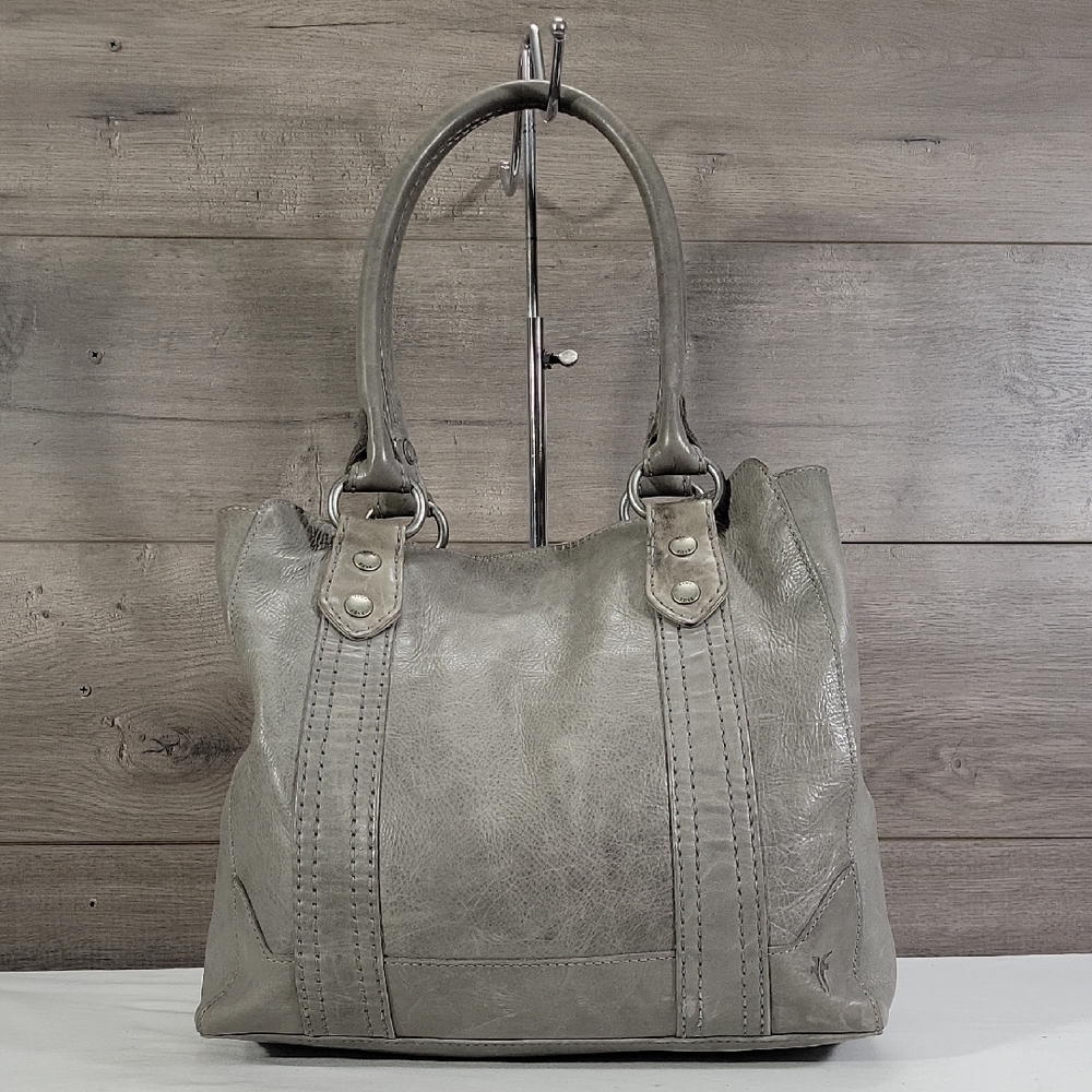 Frye Gray Leather Tote Bag - Picture 1 of 13